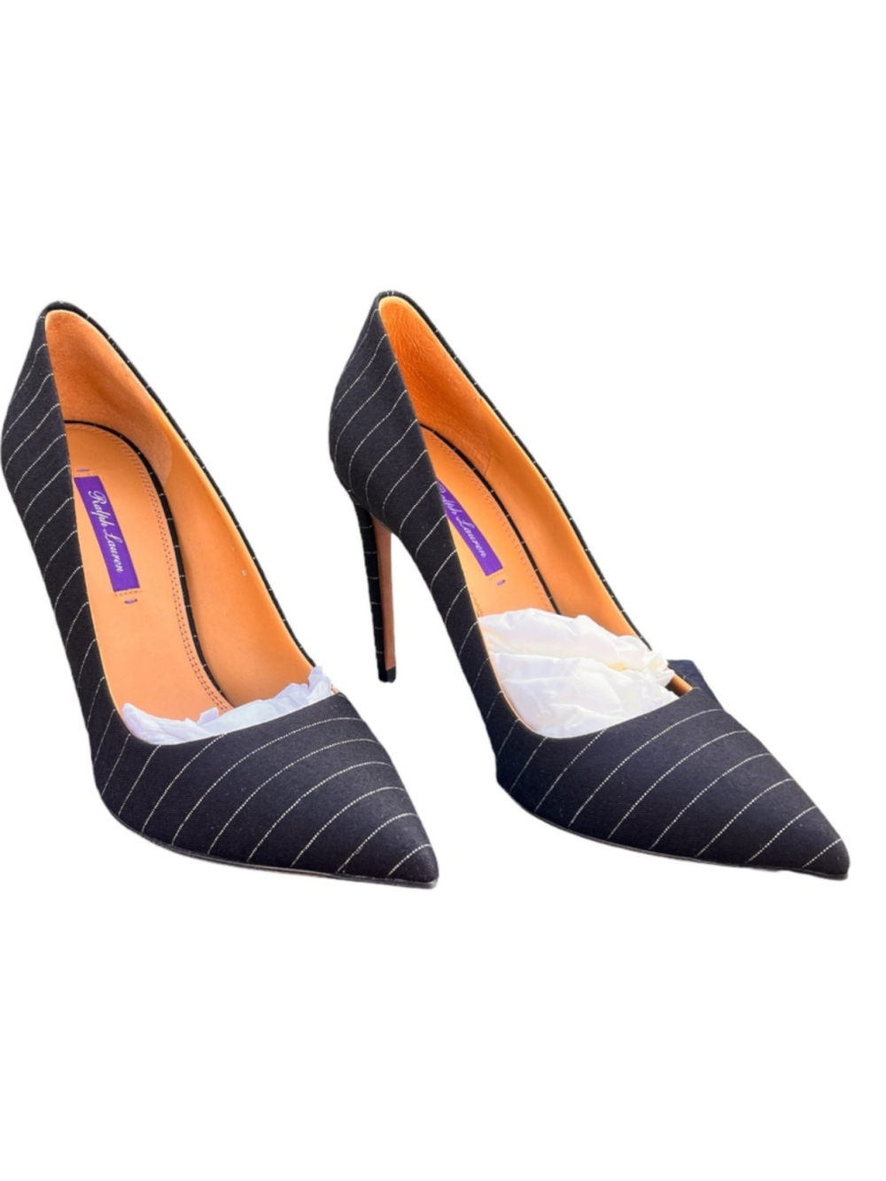 Ralph Lauren Collection Celia Pinstripe Wool Blend Pump EU 40 US 10 Business